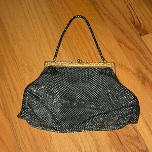 Whiting & Davis vintage black mesh purse